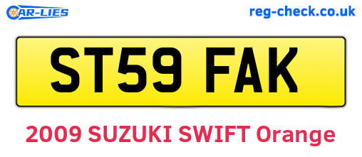 ST59FAK are the vehicle registration plates.
