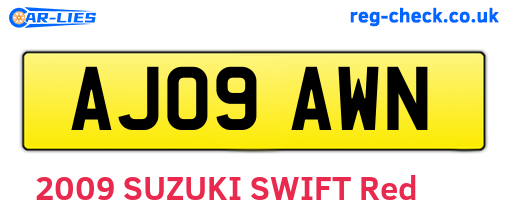 AJ09AWN are the vehicle registration plates.