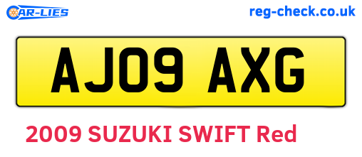 AJ09AXG are the vehicle registration plates.