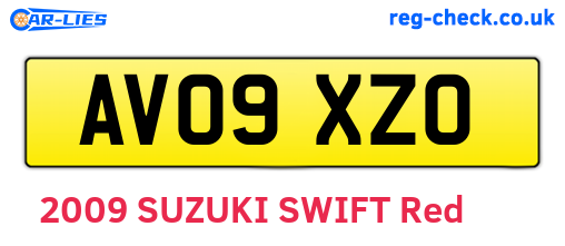 AV09XZO are the vehicle registration plates.