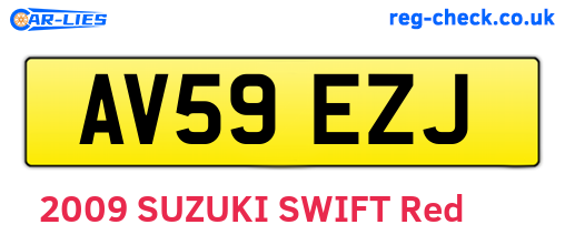 AV59EZJ are the vehicle registration plates.