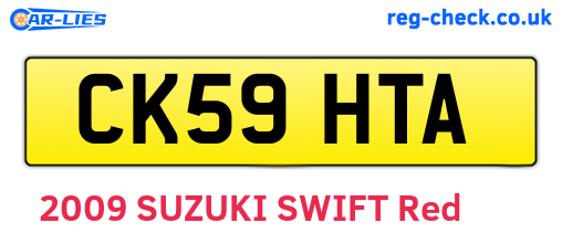CK59HTA are the vehicle registration plates.