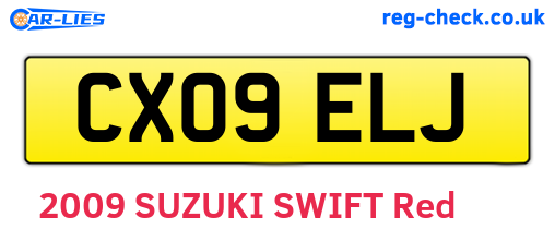 CX09ELJ are the vehicle registration plates.