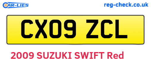 CX09ZCL are the vehicle registration plates.