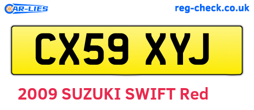 CX59XYJ are the vehicle registration plates.
