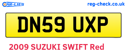 DN59UXP are the vehicle registration plates.