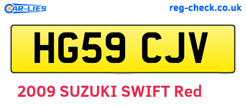 HG59CJV are the vehicle registration plates.