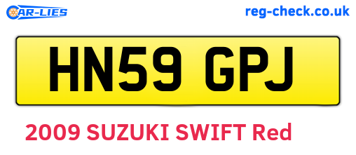 HN59GPJ are the vehicle registration plates.