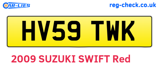 HV59TWK are the vehicle registration plates.