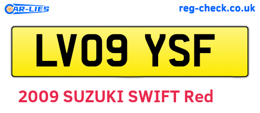 LV09YSF are the vehicle registration plates.