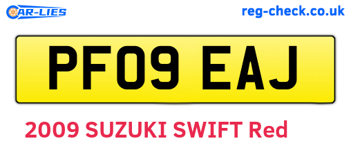 PF09EAJ are the vehicle registration plates.