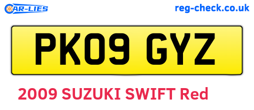 PK09GYZ are the vehicle registration plates.