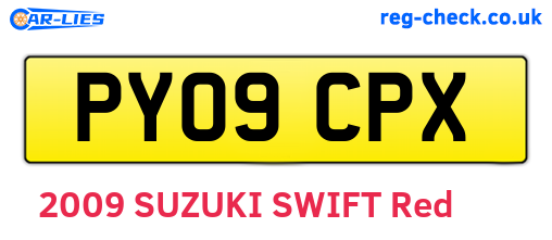 PY09CPX are the vehicle registration plates.