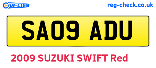SA09ADU are the vehicle registration plates.