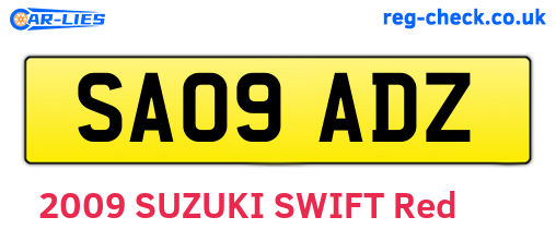 SA09ADZ are the vehicle registration plates.