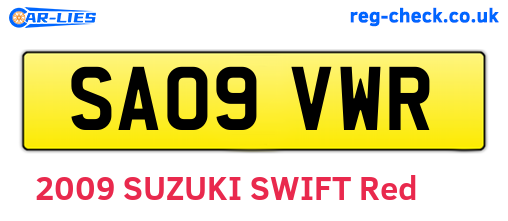 SA09VWR are the vehicle registration plates.