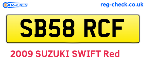 SB58RCF are the vehicle registration plates.