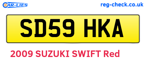 SD59HKA are the vehicle registration plates.