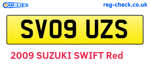 SV09UZS are the vehicle registration plates.