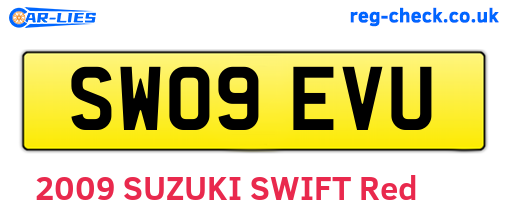 SW09EVU are the vehicle registration plates.
