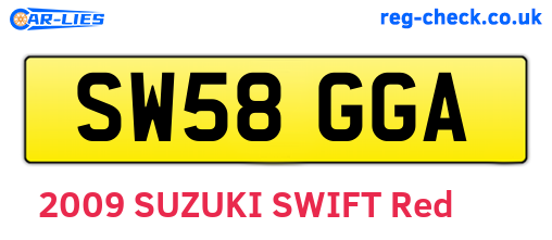 SW58GGA are the vehicle registration plates.