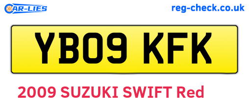 YB09KFK are the vehicle registration plates.