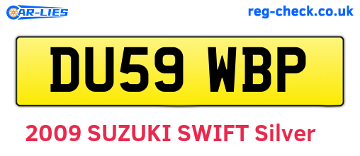 DU59WBP are the vehicle registration plates.