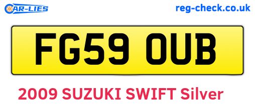 FG59OUB are the vehicle registration plates.
