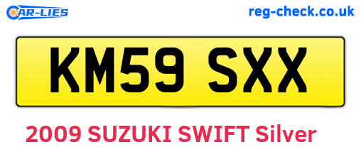 KM59SXX are the vehicle registration plates.