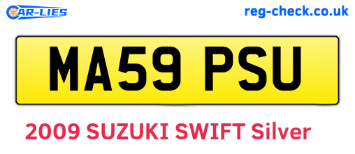 MA59PSU are the vehicle registration plates.