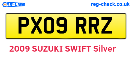 PX09RRZ are the vehicle registration plates.