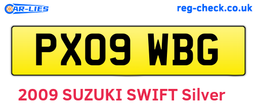 PX09WBG are the vehicle registration plates.