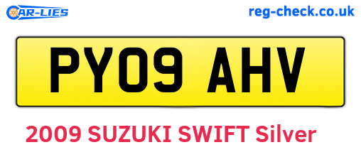 PY09AHV are the vehicle registration plates.