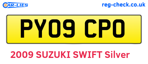 PY09CPO are the vehicle registration plates.