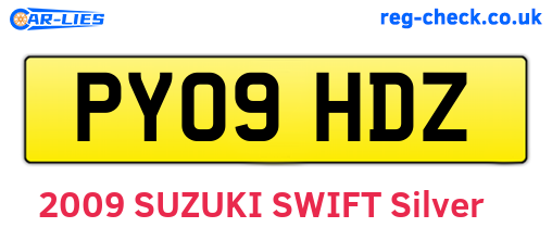PY09HDZ are the vehicle registration plates.