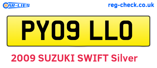 PY09LLO are the vehicle registration plates.
