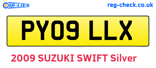 PY09LLX are the vehicle registration plates.