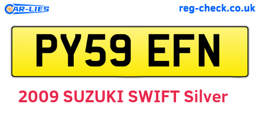 PY59EFN are the vehicle registration plates.