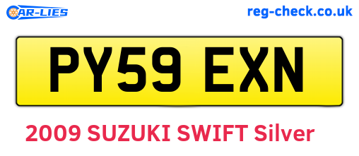 PY59EXN are the vehicle registration plates.
