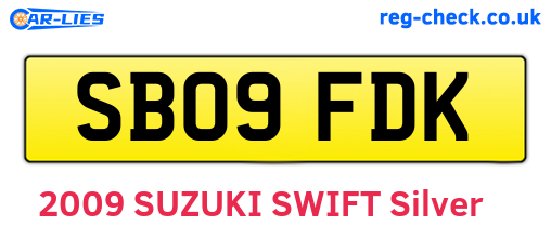 SB09FDK are the vehicle registration plates.
