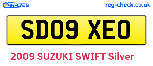 SD09XEO are the vehicle registration plates.