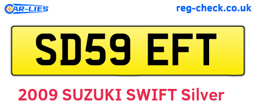 SD59EFT are the vehicle registration plates.
