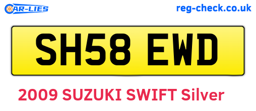 SH58EWD are the vehicle registration plates.