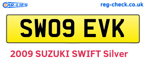SW09EVK are the vehicle registration plates.