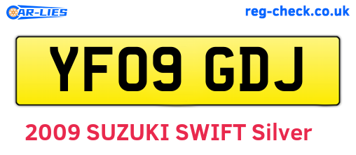 YF09GDJ are the vehicle registration plates.