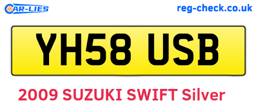 YH58USB are the vehicle registration plates.