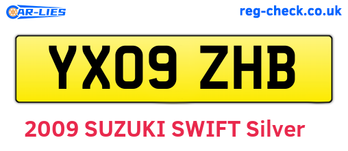 YX09ZHB are the vehicle registration plates.