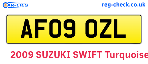 AF09OZL are the vehicle registration plates.