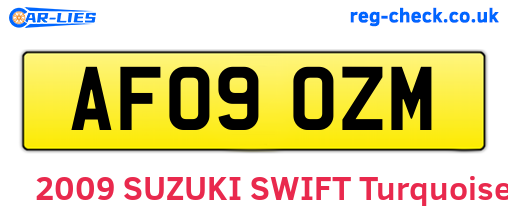 AF09OZM are the vehicle registration plates.