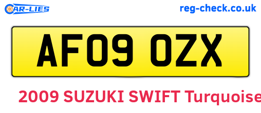 AF09OZX are the vehicle registration plates.